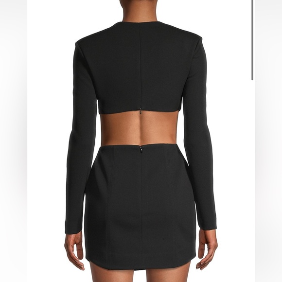 NWT MISHA KOSMA cutout long sleeve black mini dress size 6 - Picture 3 of 16